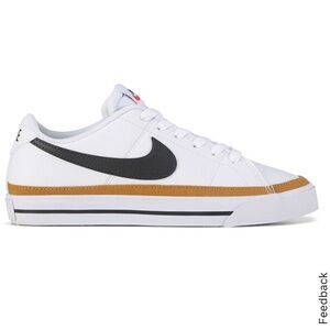 NIKE | Court Legacy | White/Black/Desert Ochre | Sz 6Y/7.5W | EUC